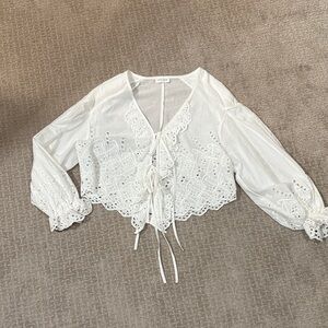 Vestique White Eyelet Lace Blouse
